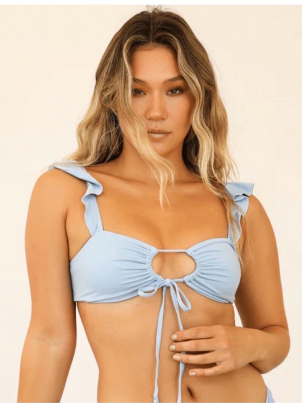 Dippin' Daisy's Bikini Set Light Powder Blue Luna Top and Scrunch Bottom Large